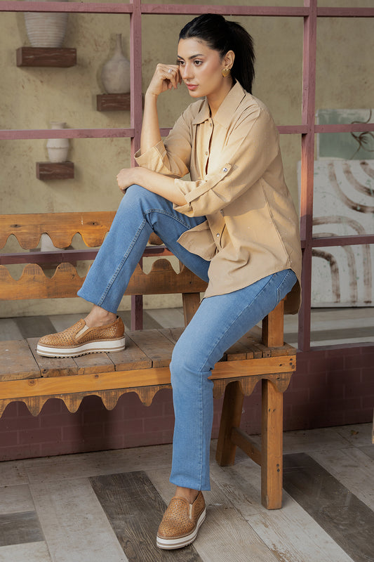 Celeste Glow Button Shirt (Soft Blush Pink Top)