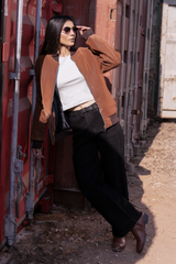 MM Eclipse Suede Bomber (Amber Brown)