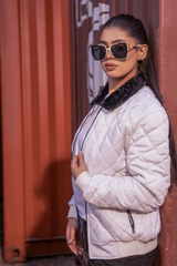MM Arctic Quilted Bomber (Ivory Frost)