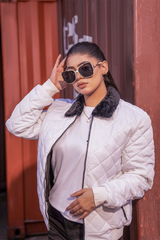 MM Arctic Quilted Bomber (Ivory Frost)