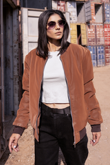 MM Eclipse Suede Bomber (Amber Brown)