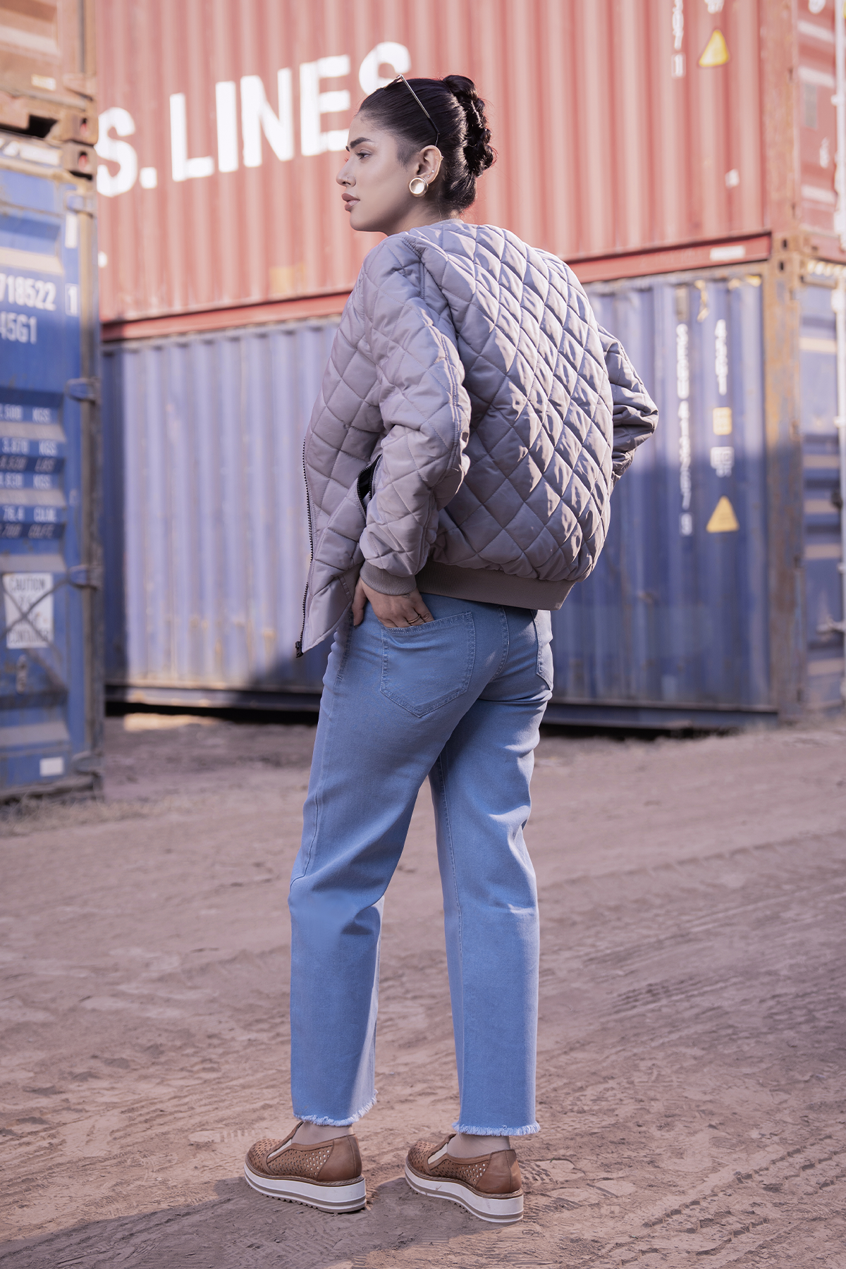 MM Arctic Quilted Bomber (Stone Grey)