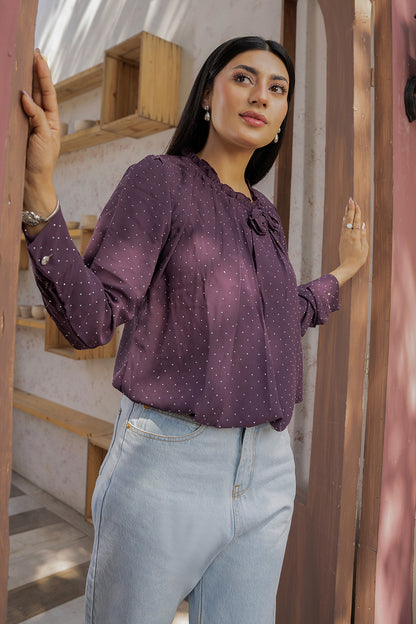 Grace Embellished Top (Lavender Mist)