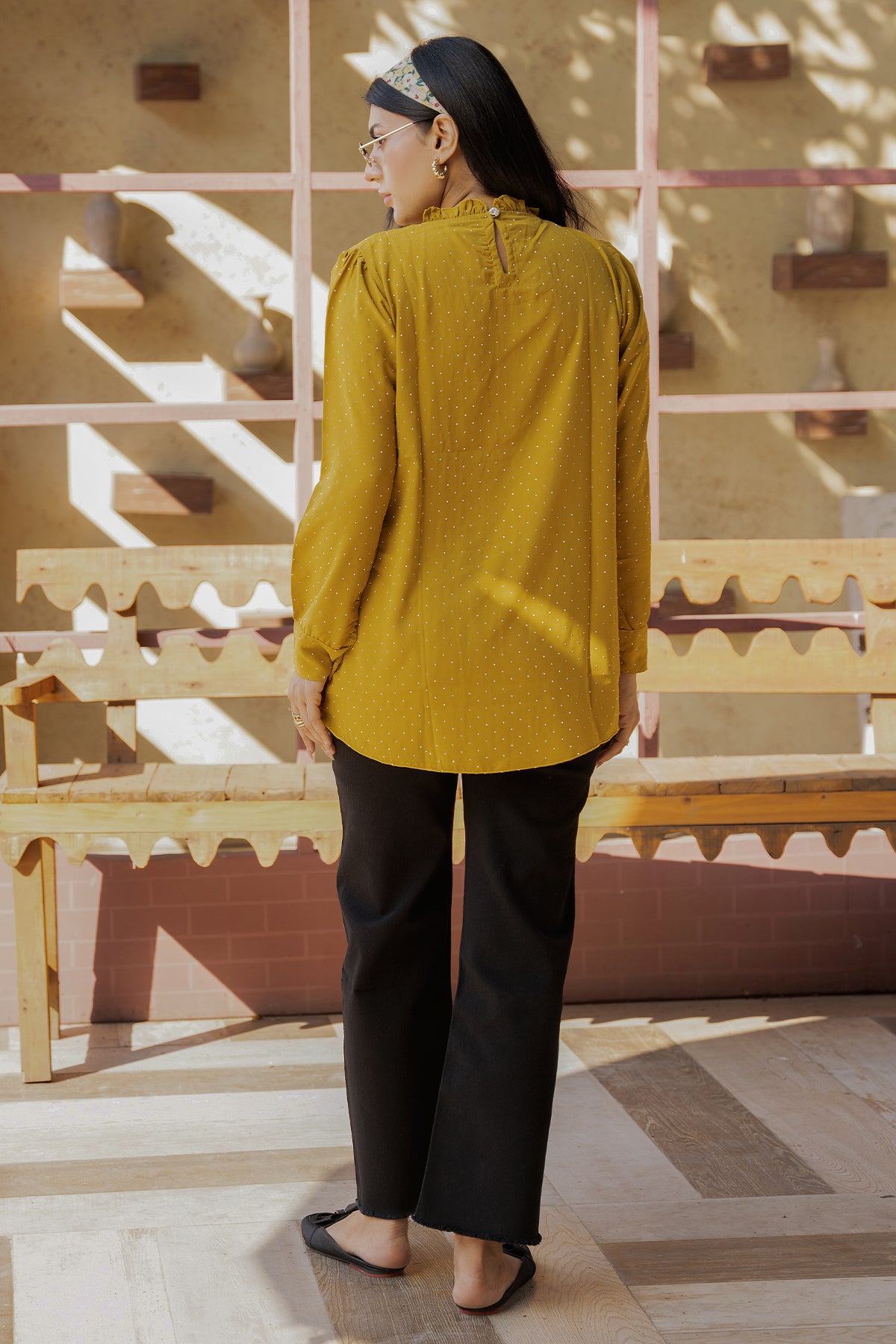 Grace Embellished Top (Mustard Gold)