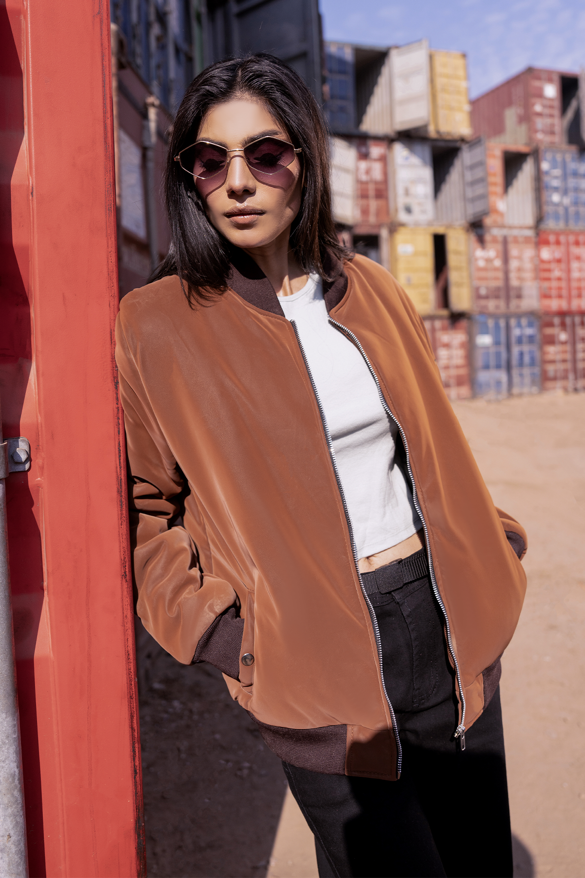 MM Eclipse Suede Bomber (Amber Brown)