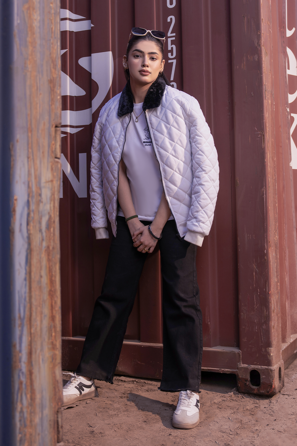 MM Arctic Quilted Bomber (Ivory Frost)