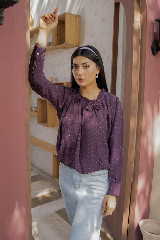 Grace Embellished Top (Lavender Mist)