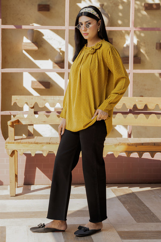 Grace Embellished Top (Mustard Gold)