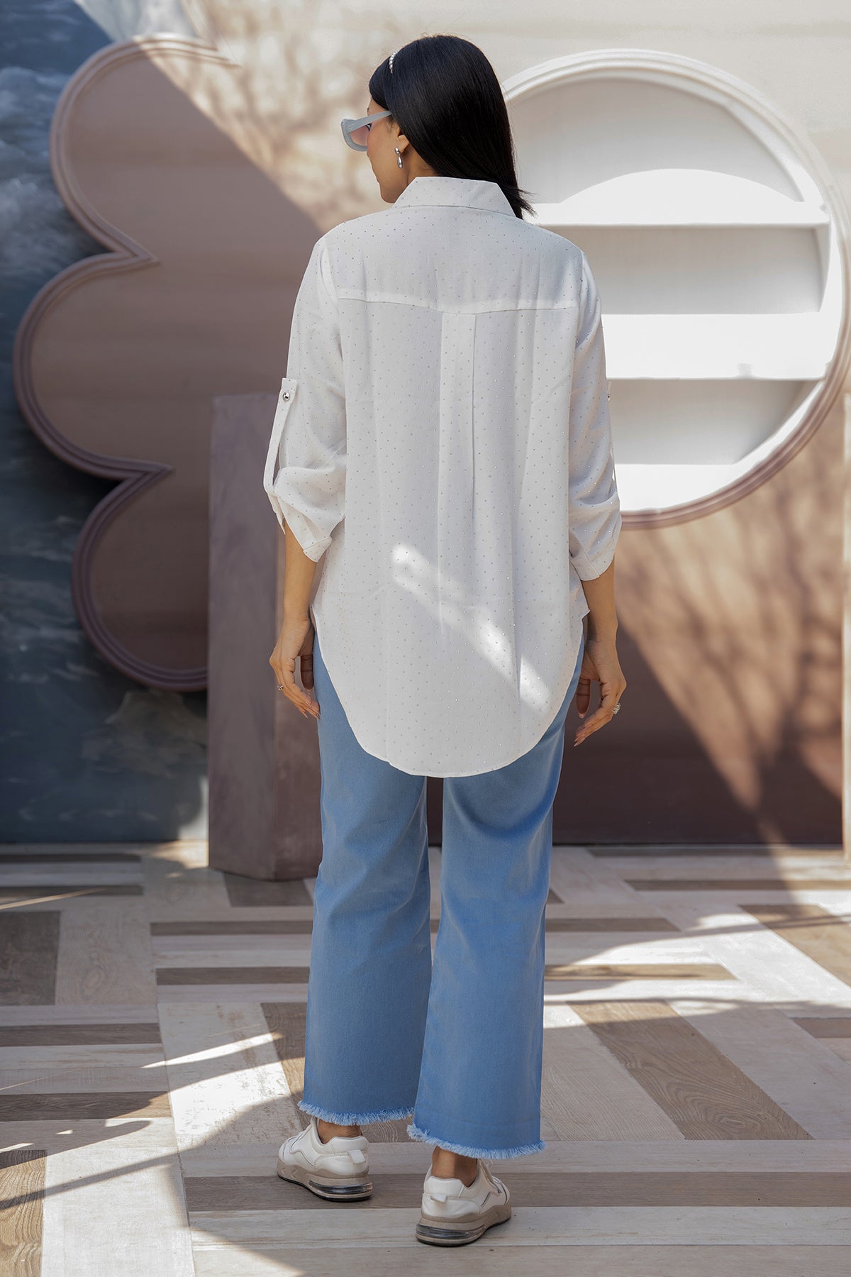 Celeste Glow Button Shirt (Classic White Top)