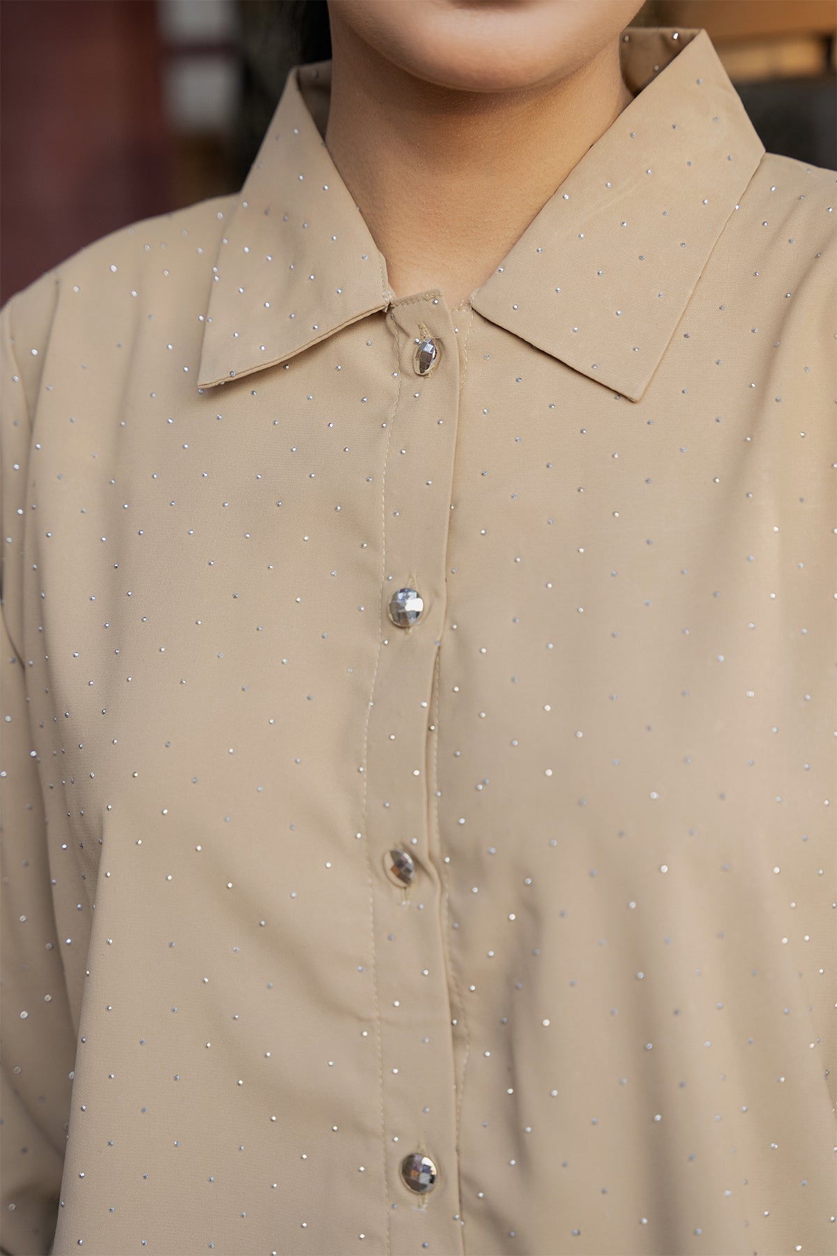 Celeste Glow Button Shirt (Soft Blush Pink Top)