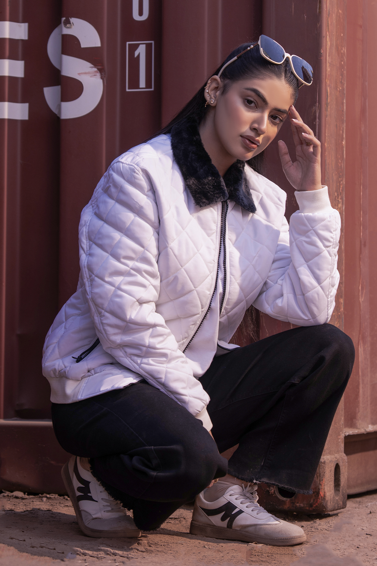 MM Arctic Quilted Bomber (Ivory Frost)