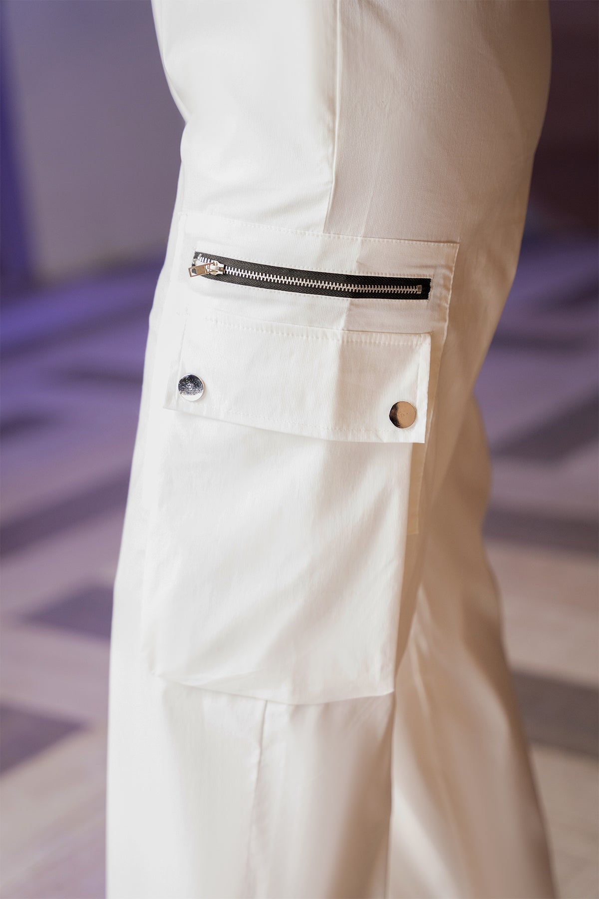 Urban Drift Women Cargo Trousers (Elegant White Urban Cargo)