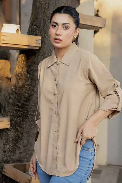 Celeste Glow Button Shirt (Soft Blush Pink Top)
