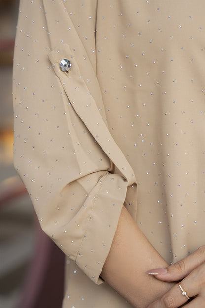 Celeste Glow Button Shirt (Soft Blush Pink Top)