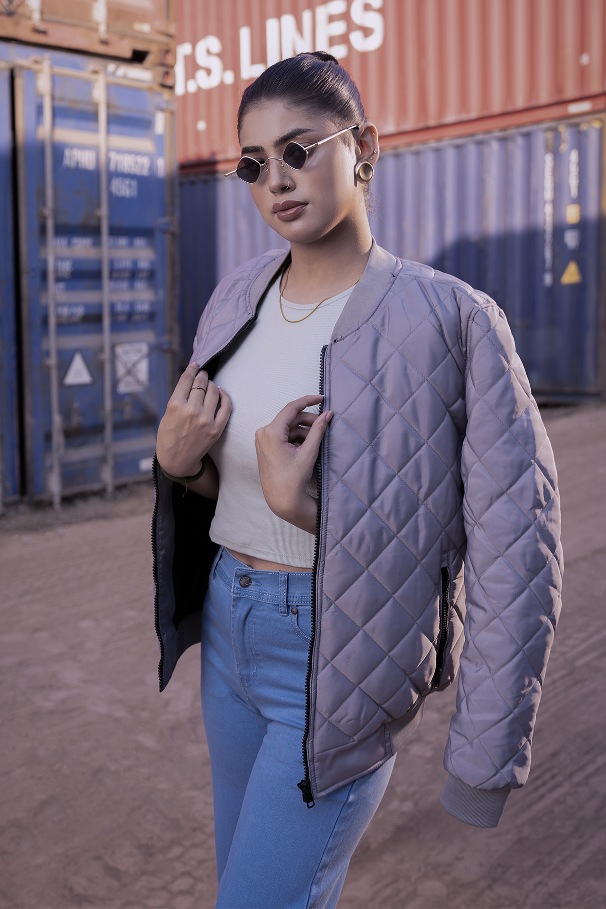 MM Arctic Quilted Bomber (Stone Grey)