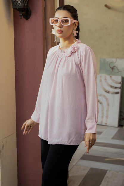 Grace Embellished Top (Blush Pink)