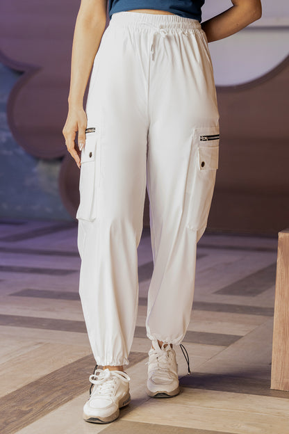 Urban Drift Women Cargo Trousers (Elegant White Urban Cargo)