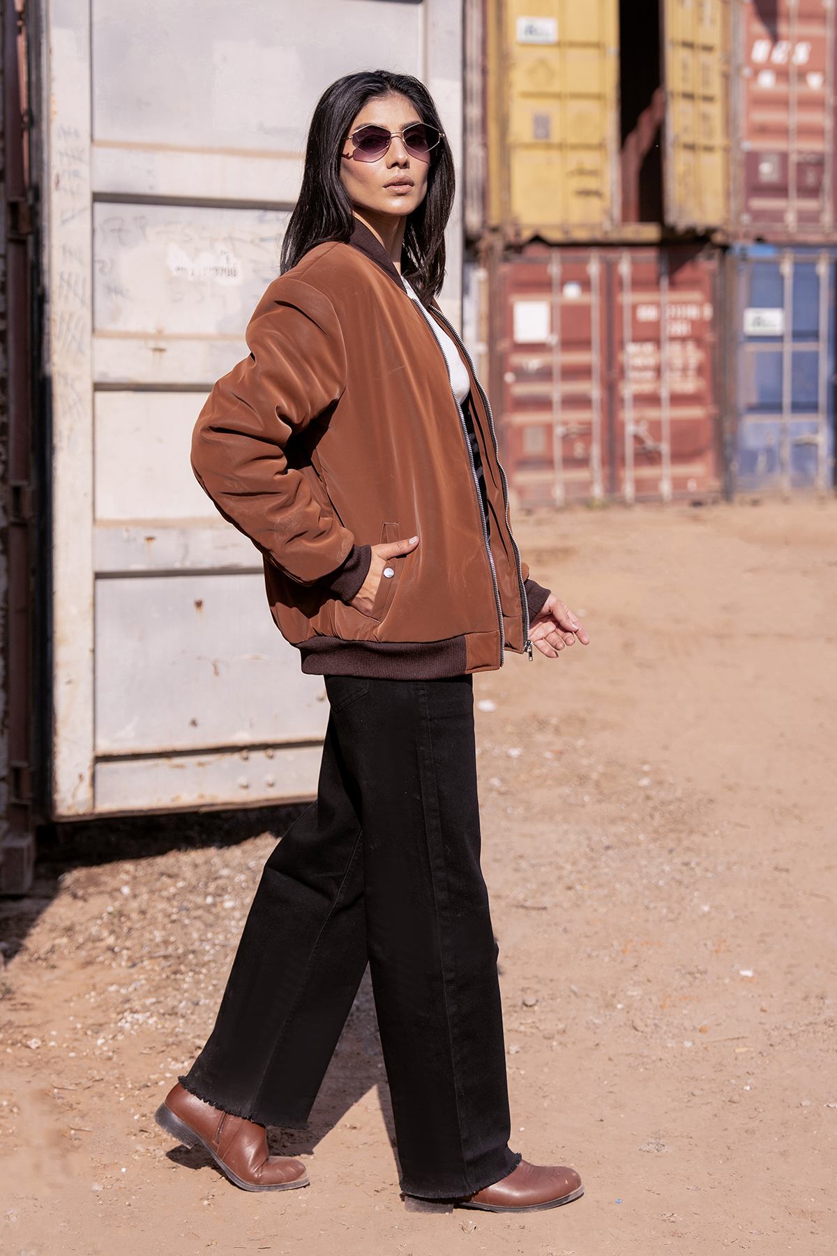 MM Eclipse Suede Bomber (Amber Brown)