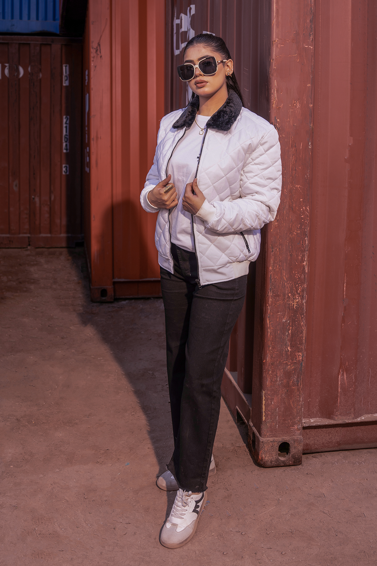 MM Arctic Quilted Bomber (Ivory Frost)