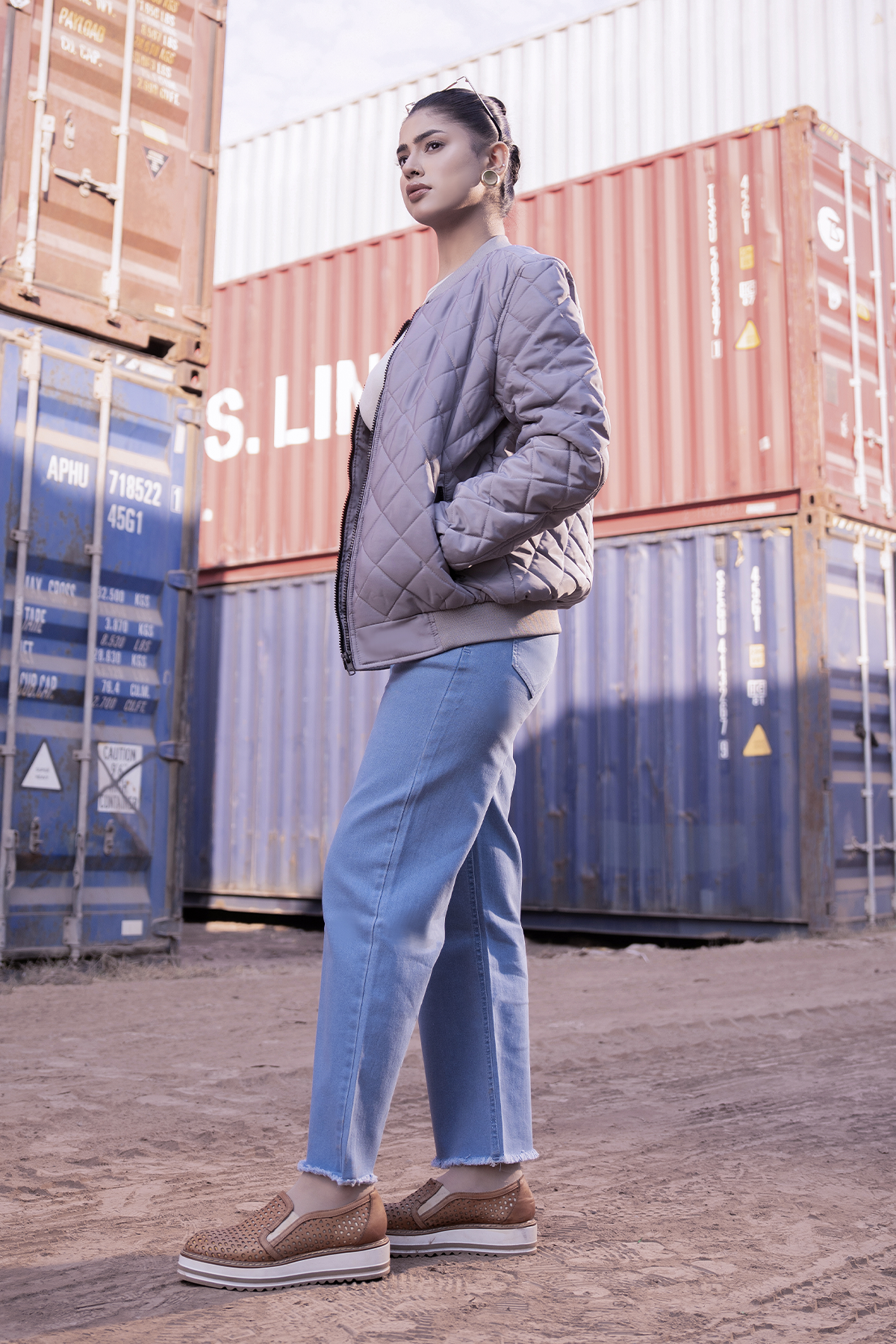 MM Arctic Quilted Bomber (Stone Grey)