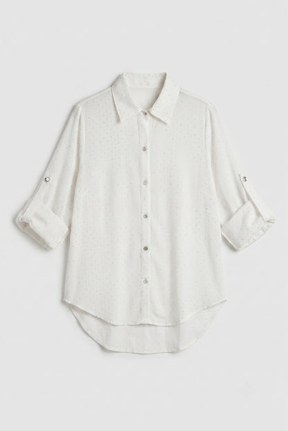 Celeste Glow Button Shirt (Classic White Top)