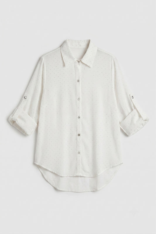 Celeste Glow Button Shirt (Classic White Top)