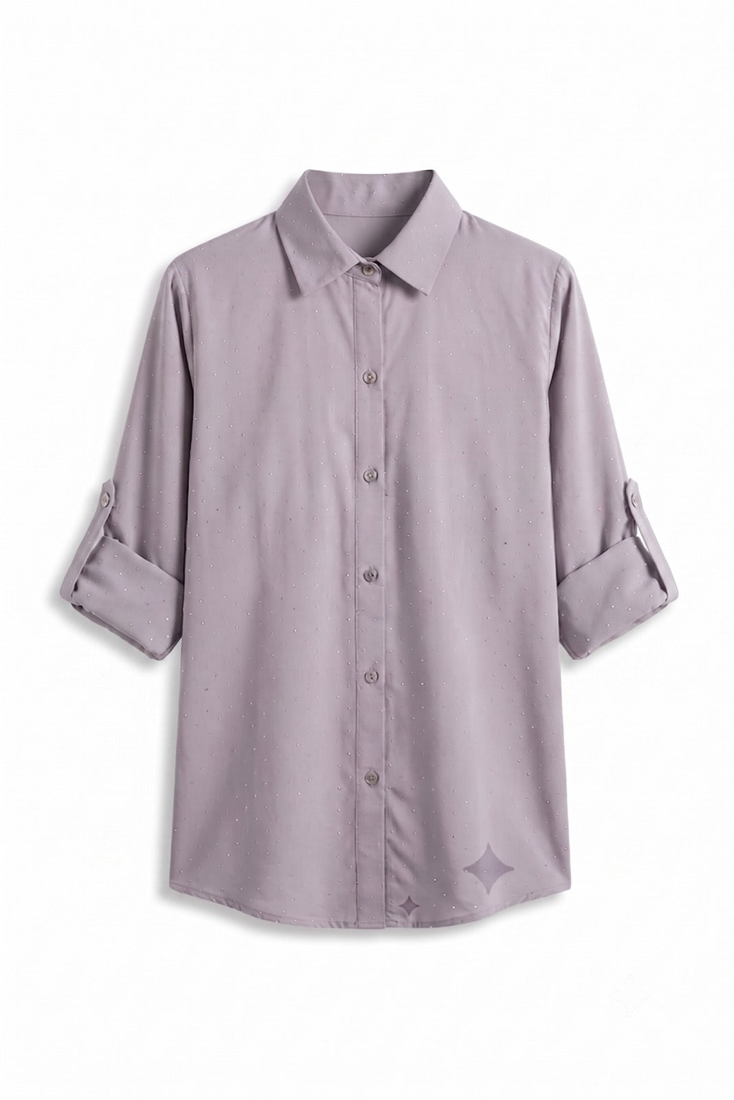 Celeste Glow Button Shirt (Ash Grey Top)
