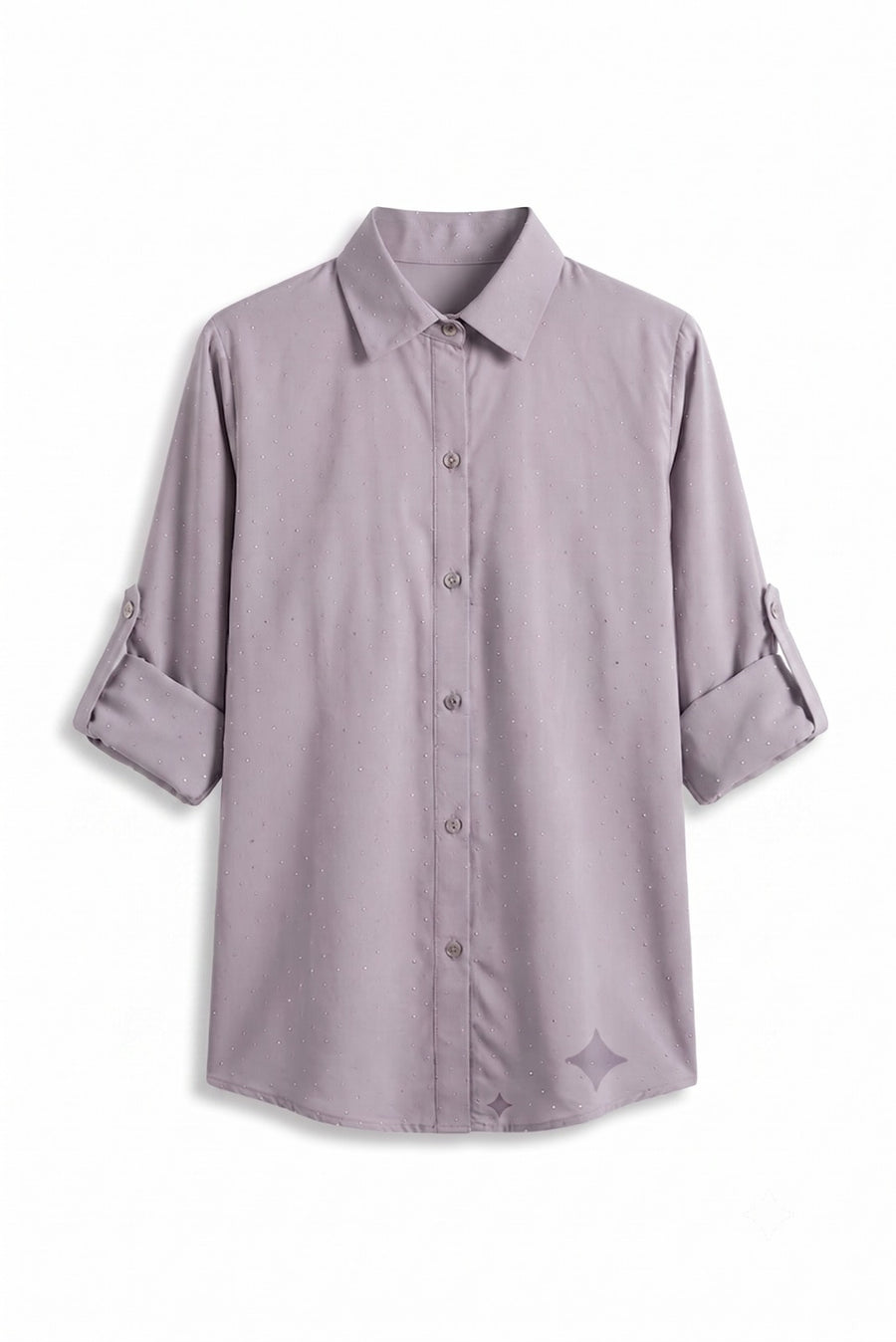 Celeste Glow Button Shirt (Ash Grey Top)
