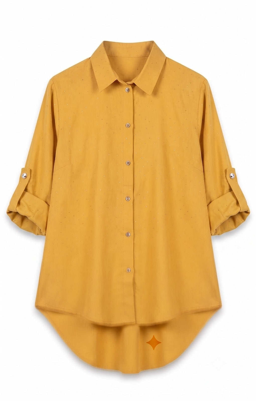 Celeste Glow Button Shirt ( Mustard Gold Top)